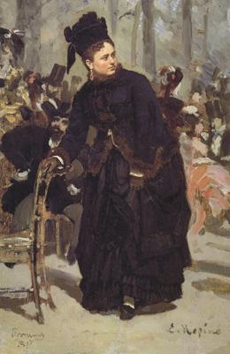 llya Yefimovich Repin Woman Leaning on the Back of a Chair (study for Paris Cafe) (nn02) France oil painting art